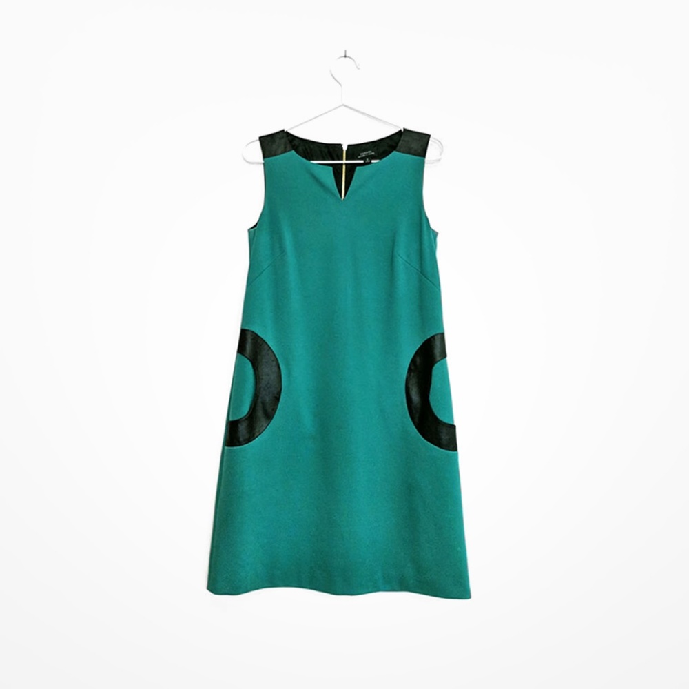Tahari ASL Shift Dress with Circle Pockets